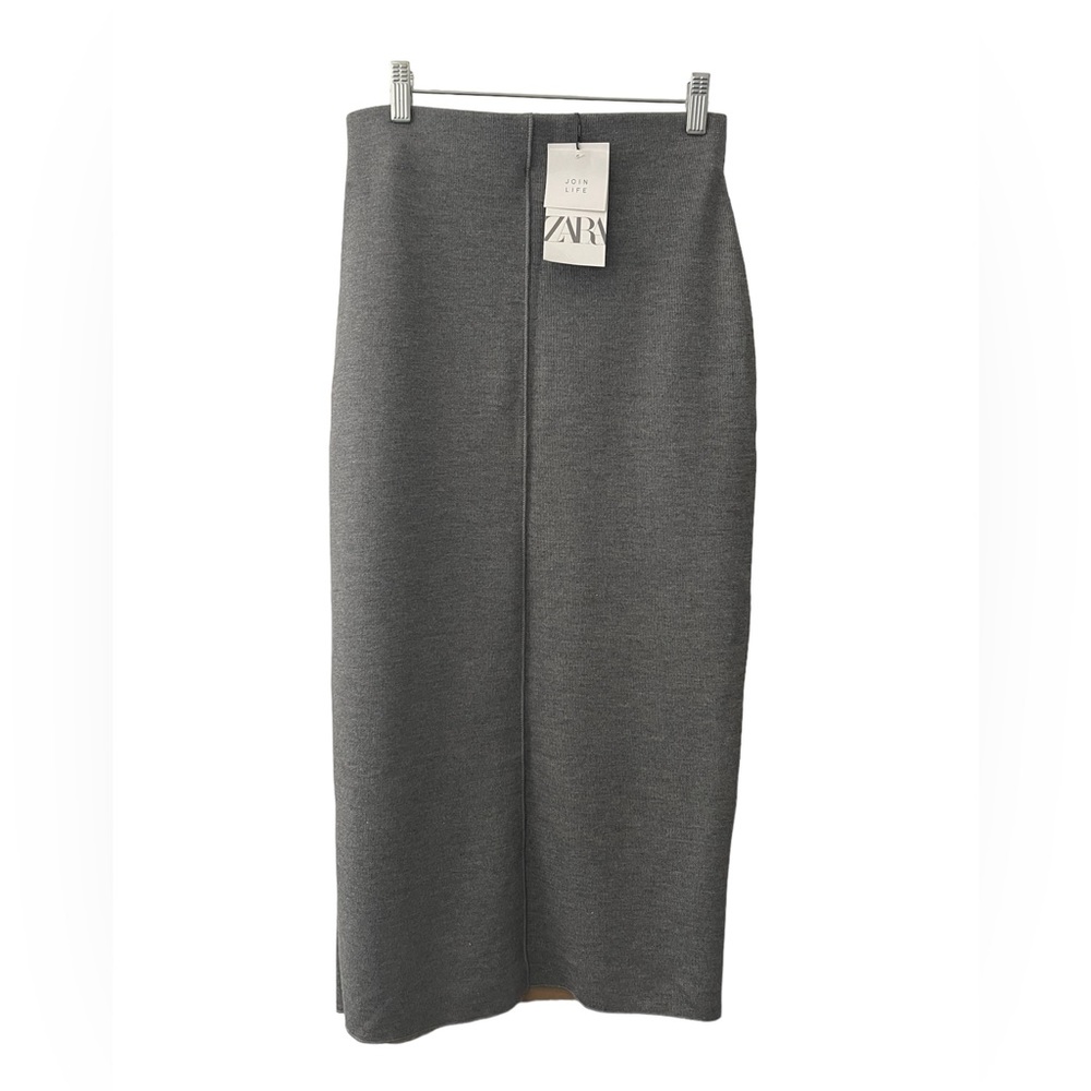 ZARA LONG Tailored pencil MAXI  Gray skirt size Medium